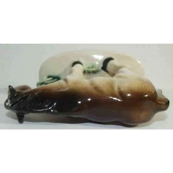 Vintage Horse Ceramic Figurine Made in Japan Small 3.5" brown standing statue - Picture 9 of 10